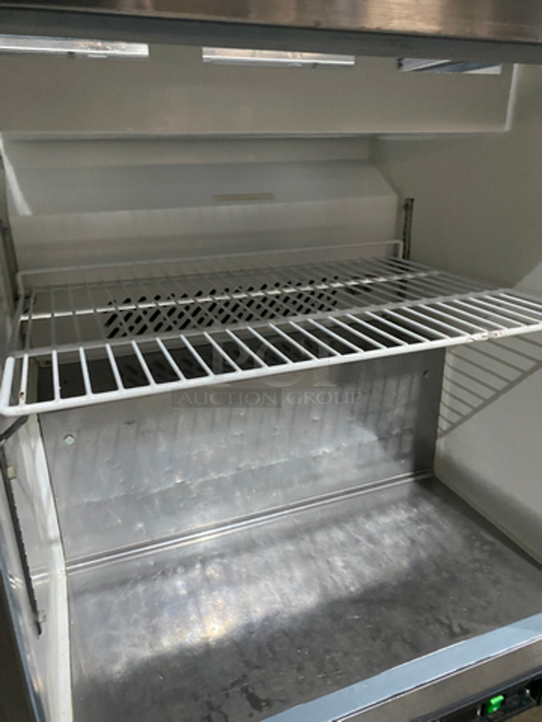 WOW! Artic Air Commercial Refrigerated Sandwich/Salad Prep Table! With Single Door Storage Space Underneath! With Poly Coated Rack! All Stainless Steel! On Casters! Model: AST28R SN: 5082984 115V 60HZ - Image 7 of 10