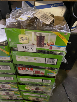 Ball 12 OZ Crystal Clear Jars! With Lids! 8x Your Bid!