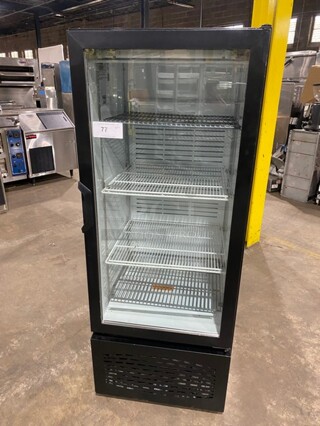 Frigoglass Commercial Single Door Reach In Cooler Merchandiser! With View Through Door! Poly Coated Racks! Model: MC300V2GB SN: 1611S36163! 120V 60HZ 1 Phase!