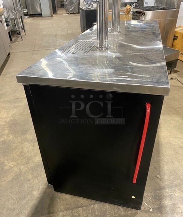 NICE! Avantco Commercial Refrigerated Dual Tower Kegerator! With Towers! With 3 Door Storage Space Underneath! Poly Coated Racks! Model: 178UDD378 SN: 6436334321083608 115V 1 Phase - Image 3 of 10