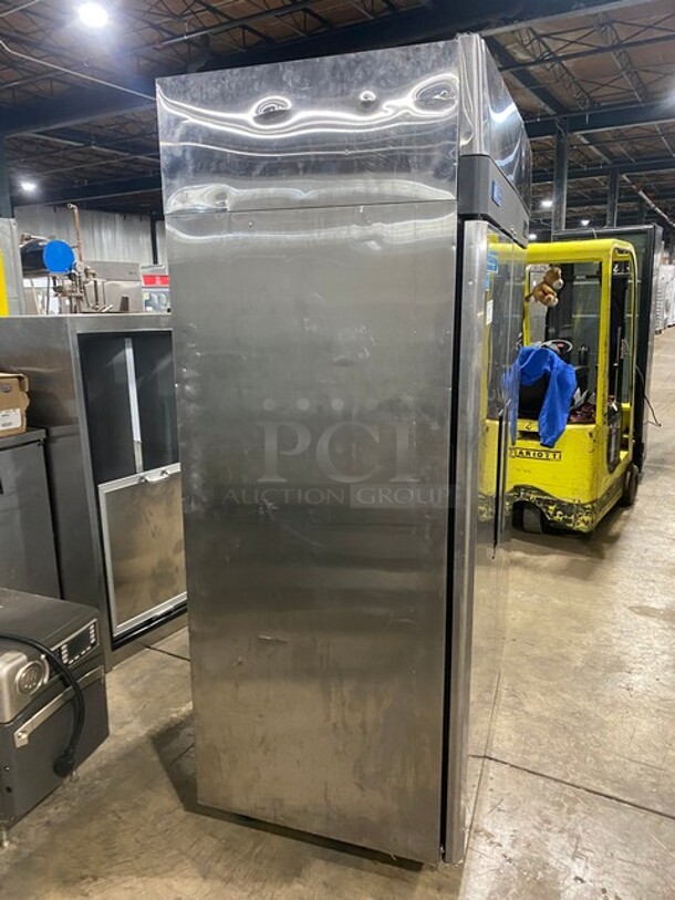 Turbo Air Commercial 2 Door Reach In Freezer! All Stainless Steel! With Built In Pan Racks! With Sheet Pans! On Casters! 115V! Model: M3F47-2 SN: M3F4L88024! Working When Removed! - Image 2 of 9