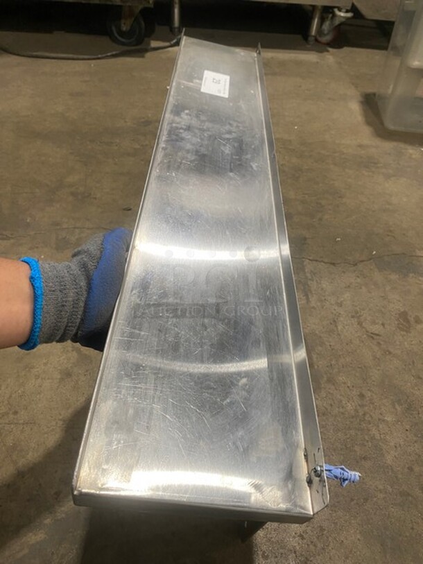 All Stainless Steel! Wall Mounted Commercial Shelf With Backsplash! - Image 2 of 4