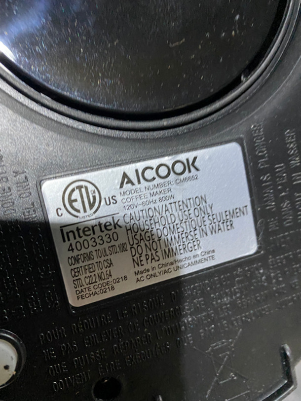 IN THE BOX! Aicook Countertop Single Cup Coffee Maker! Model: CM6652 - Image 8 of 9