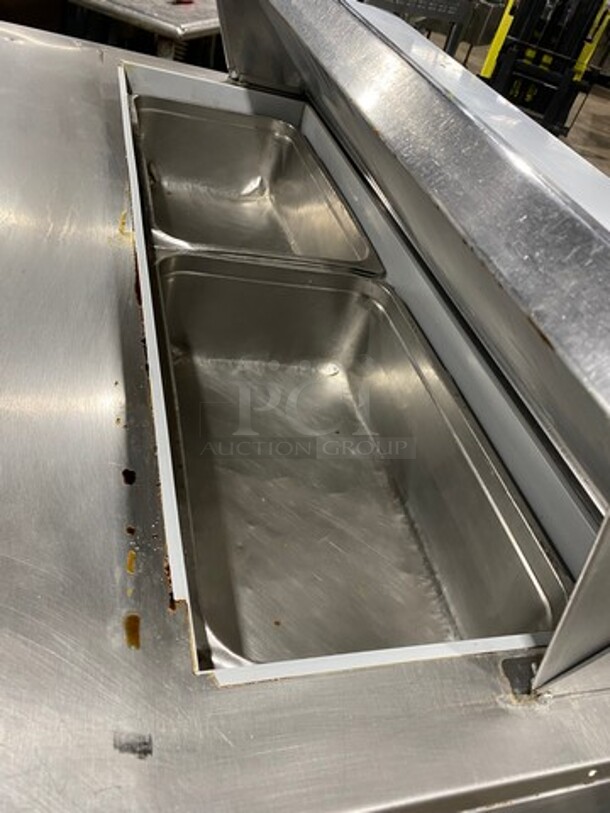 Migali Commercial Refrigerated Mega Top Sandwich Prep Table! With 2 Door Storage Space Underneath! Poly Coated Racks! All Stainless Steel! On Casters! Model: G3SP4812 SN: 10120088M 115V 60HZ 1 Phase - Image 7 of 9