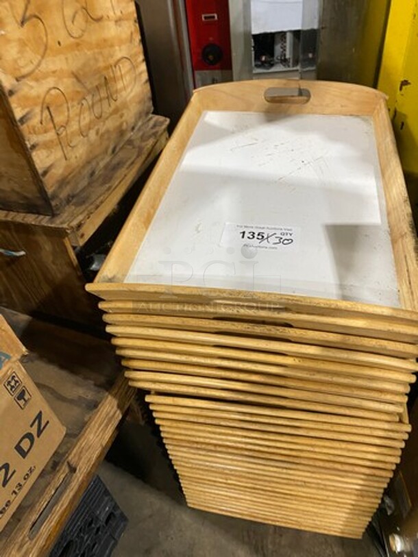 BIG LOAD! Wooden Ottoman Trays/ Serving Trays! With Handles! 30x Your Bid! - Image 7 of 7