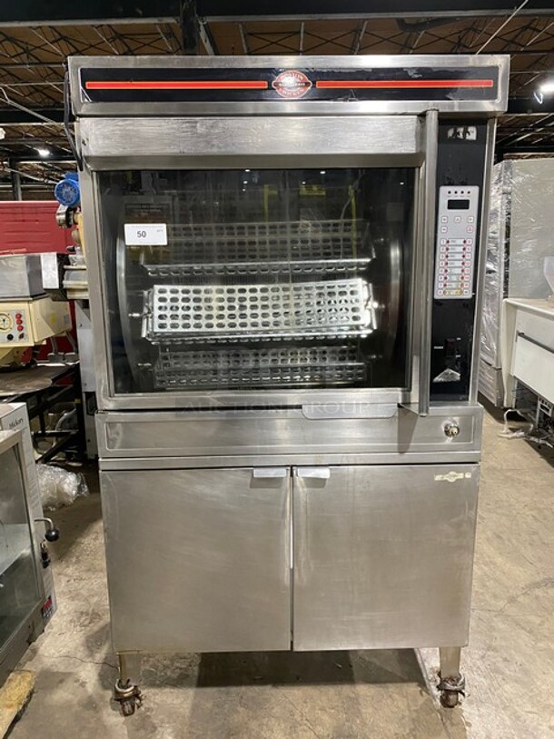 NICE! Cleveland Commercial Natural Gas Powered Rotisserie Convection Oven! All Stainless Steel! Working When Removed! Model: BMR32 SN: WC3639396I48 115V 1PH 