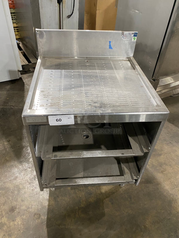 Perlick Under The Counter Drainboard! With Back Splash! All Stainless Steel! On Legs!