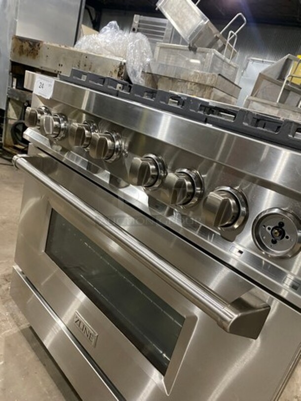 NICE! VIKING Gas Powered 6 Burner Stove! With Oven Underneath! Stainless Steel!                        - Image 7 of 10