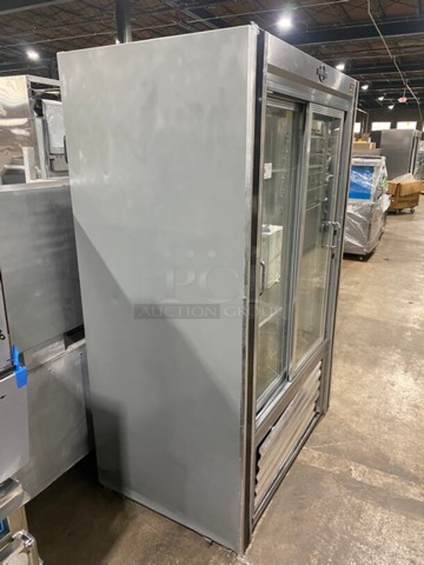 Universal Coolers Commercial 2 Sliding Door Reach In Cooler Merchandiser! With Poly Coated Racks! Stainless Steel Body! - Image 3 of 7