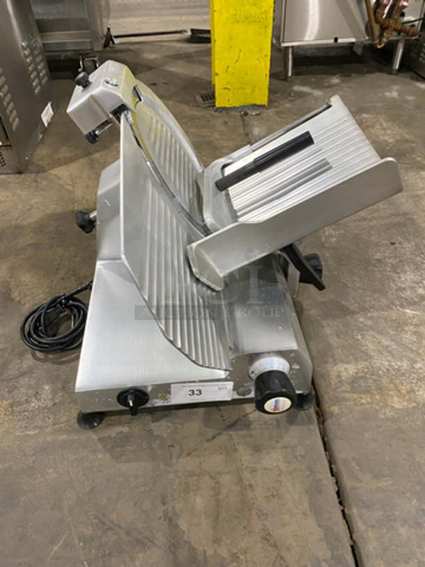 Omcan Commercial Countertop Meat/Deli Slicer! All Stainless Steel! Model: 330F SN: 0004755 115V 60HZ 1 Phase