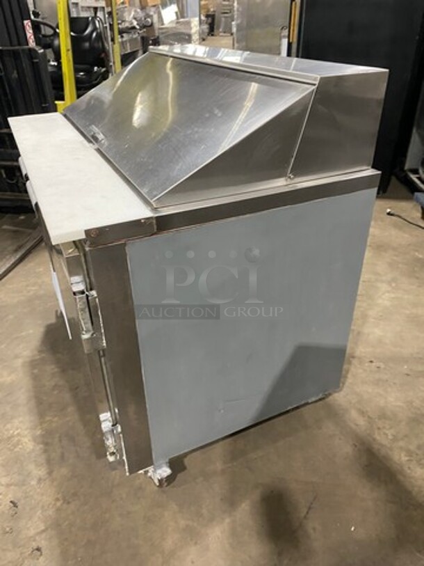 LEADER All Stainless Steel Sandwich/Salad Prep Table Cooler! Model LM48 S/C Serial PV10S1001E 115V/60Hz/ 1 Phase On Casters! - Image 2 of 9