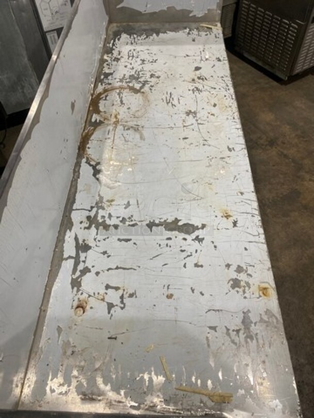 Custom Made Commercial Work Top Table/ Equipment Stand! With Raised Back And Side Splashes! With Storage Space Underneath! All Stainless Steel! On Legs! - Image 5 of 7