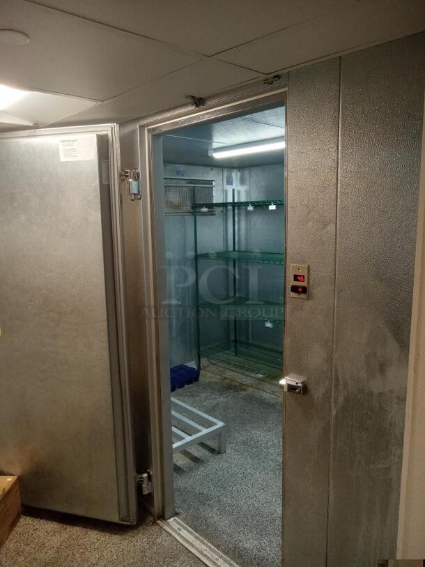 Norlake SELF CONTAINED 10'x14' Walk In Cooler Box w/ Compressor and Norlake CPB075DW 208-230 Volt, 1 Phase Condenser. Information Provided By The Consignor But Not Verified By PCI Auctions. Picture of the Unit Before Removal Is Included In the Listing. - Image 1 of 6