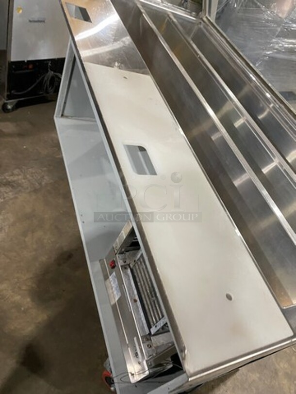Duke Commercial Sandwich Prep Line Unit! With Slanted Front Glass! With Commercial Cutting Board! All Stainless Steel! On Casters! Model: SUBCPTC60M SN: 07063219 120V 60HZ 1 Phase - Image 6 of 9