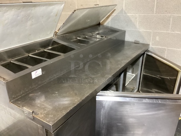 Stainless Steel 2-Door/ Multi Pan Top Drop In Refrigerated Prep Table. NOT TESTED
71x31x42-3/4 
 - Image 2 of 3