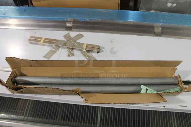 BRAND NEW IN BOX! 2 Metal Legs. 3x3x34 - Image 1 of 3