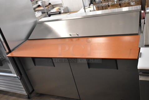 True TSSU-60-16 Stainless Steel Commercial Sandwich Salad Prep Table Bain Marie Mega Top on Commercial Casters. 115 Volts, 1 Phase. Tested and Does Not Power On