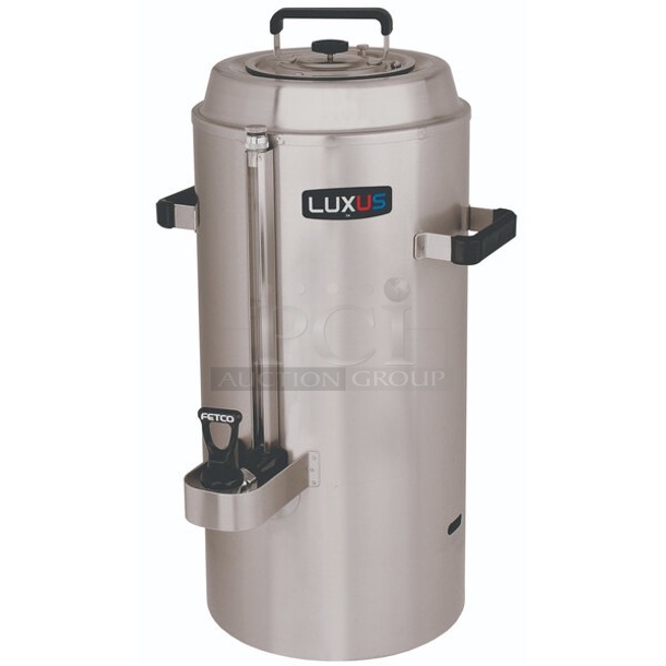 BRAND NEW SCRATCH AND DENT! Fetco TPD-30 Luxus Stainless Steel 3 Gallon Coffee Dispenser