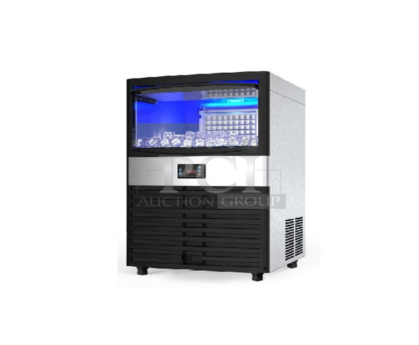 BRAND NEW SCRATCH AND DENT! Hoocoo HCIM-40 Stainless Steel Commercial Undercounter Self Contained Ice Machine. 115 Volts, 1 Phase. - Image 1 of 3