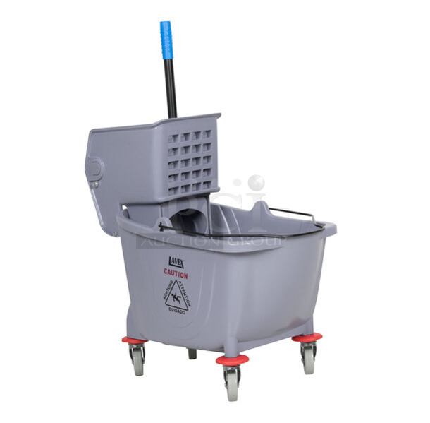 BRAND NEW SCRATCH AND DENT! Lavex 274MOPBCKTGY 35 Qt. Gray Mop Bucket & Side Press Wringer Combo