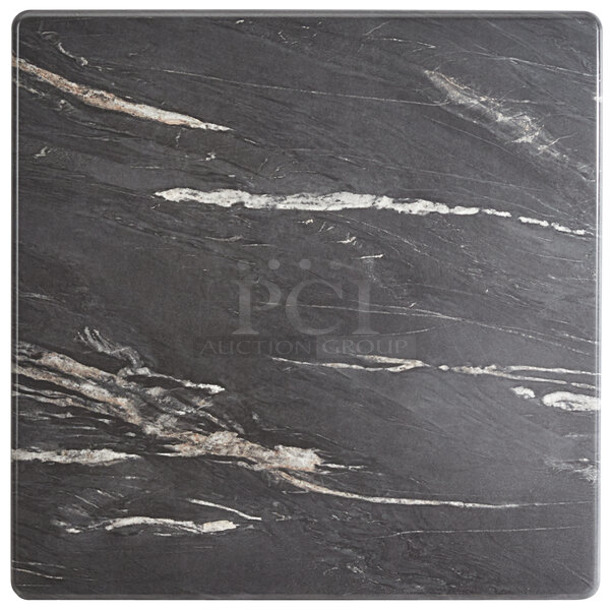 10 BRAND NEW SCRATCH AND DENT! Lancaster Table & Seating Excalibur 427SM2424LE 23 5/8" x 23 5/8" Square Table Top with Smooth Letizia Finish. 10 Times Your Bid!  - Image 1 of 3