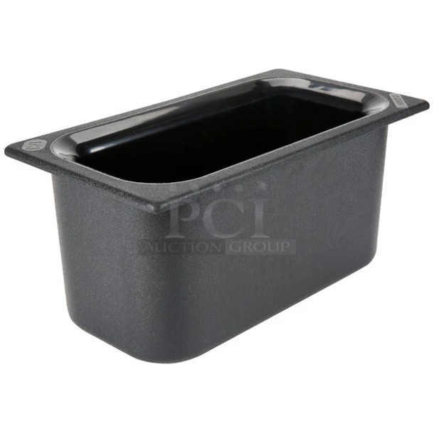 2 BRAND NEW SCRATCH AND DENT! Carlisle CM110203 Coldmaster 1/3 Size Black Cold ABS Plastic Food Pan - 6" Deep. 2 Times Your Bid!  - Image 1 of 5