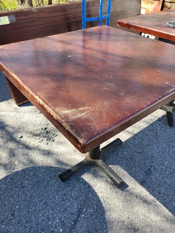 Solid Wood Table W/ Base 30X30 - Image 2 of 2