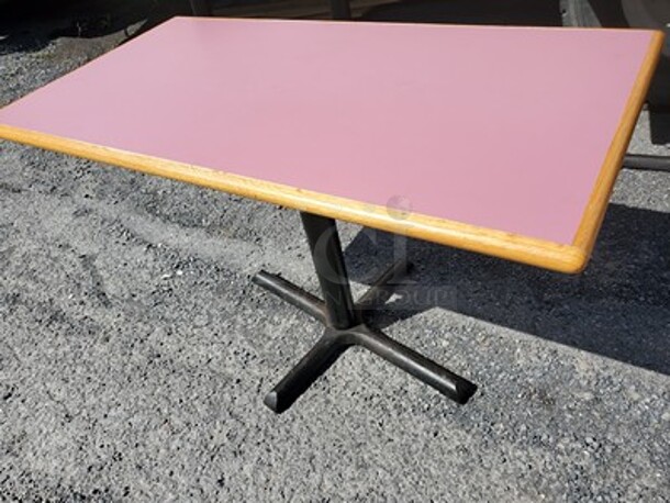 Pink Laminate Wood Top W/ Base 24X46  - Image 2 of 2