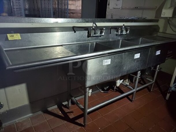 Commercial Stainless Steel 3 Compartment Sink 