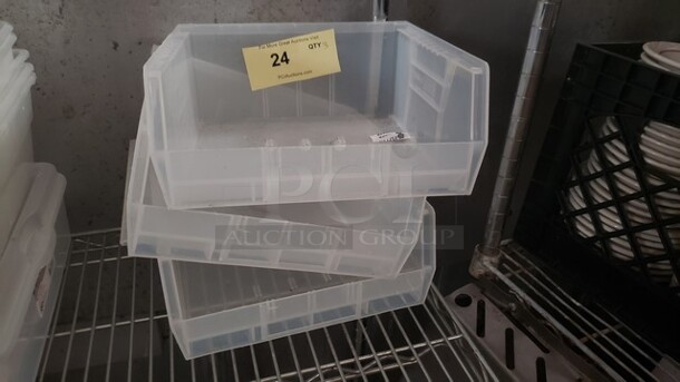Lot of 3 Uline Plastic Stackable Bins - Image 1 of 1