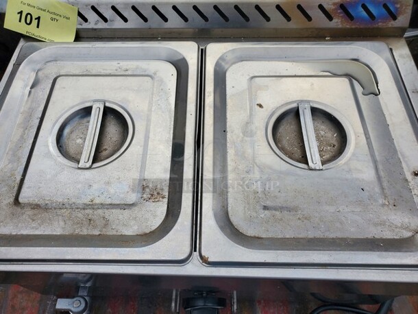  2 Pan Commercial Propane LP Gas Food Warmer Propane Gas Bain Marie Buffet Food Warmer with Regulator Canteen Buffet Gas Steam Table - Image 6 of 8