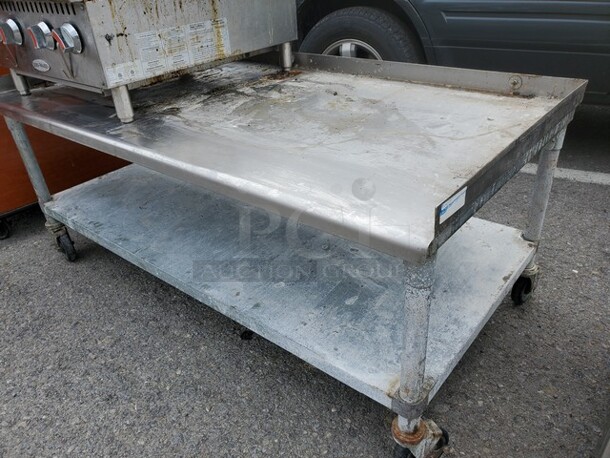 Stainless Steel Stand with Undershelf, and Casters! 60X30X24 - Image 2 of 3