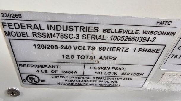 Federal Industries RSSM478SC-3 Self-Serve Refrigerated Merchandiser, 47-1/4"Wx35-1/4"Dx78"H - Image 7 of 7