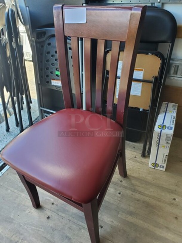 Lot of 6 Reddish/ Brown Chairs - Image 2 of 3