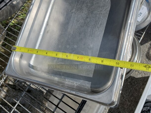 Lot of 9 Stainless Steel Food Pans *without lids* - Image 4 of 5