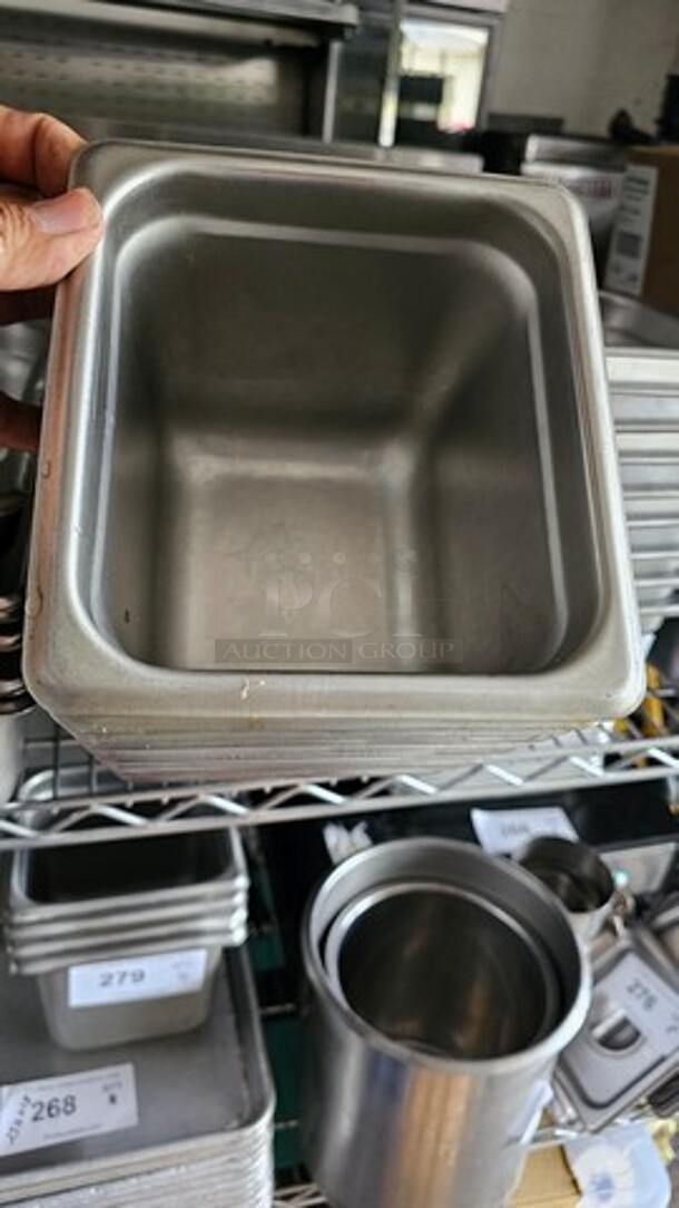 Lot of 12 Stainless Steel Square Food Pans *without lids* - Image 2 of 2