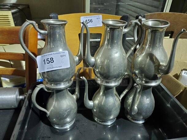 Lot of 6 Vintage Stainless Steel Pitchers - Image 1 of 5