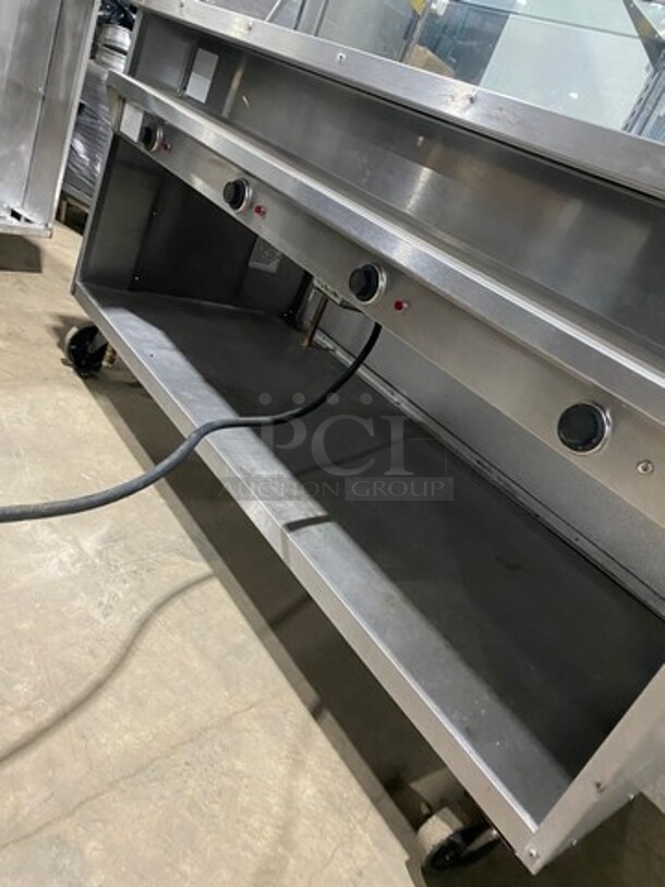 Randell Commercial Electric Powered 4 Well Steam Table! With Sneeze Guard! With Storage Space Underneath! All Stainless Steel! On Casters! Model: 3614 SN: J6593812 208/240V - Image 8 of 10