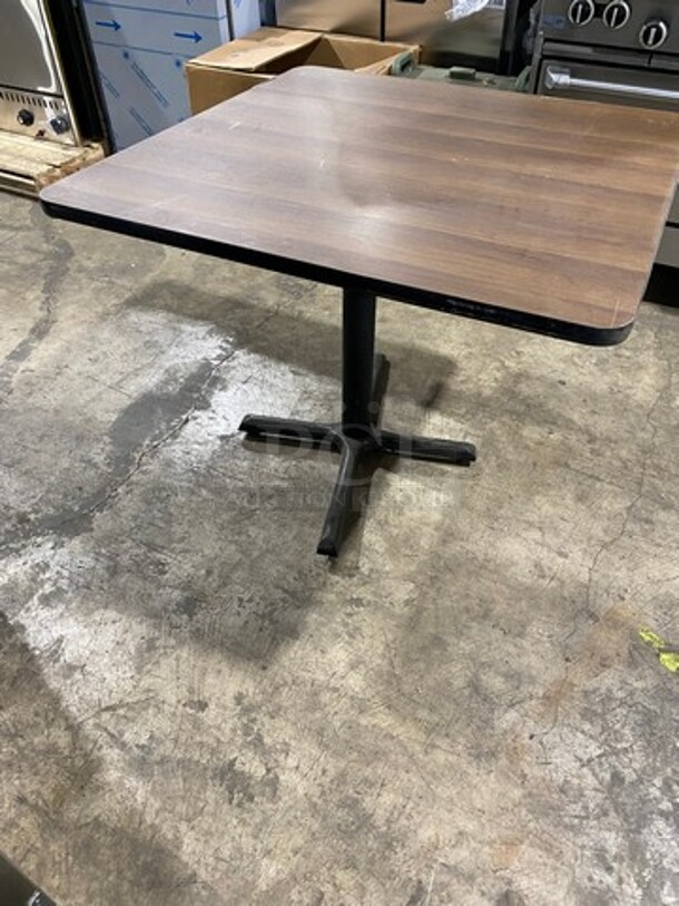 Dark Brown Wooden Pattern Square Table! 2x Your Bid! - Image 3 of 5