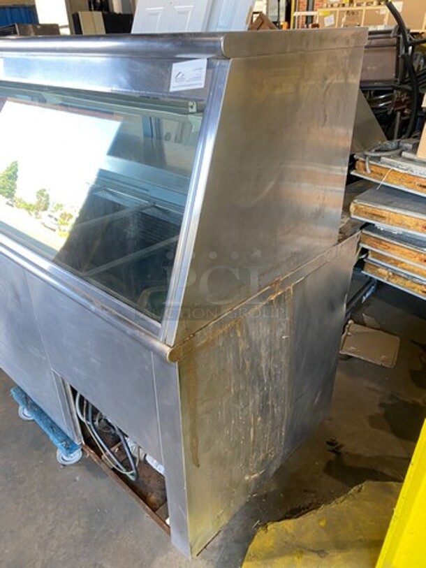 Commercial Refrigerated Deli Display Case Merchandiser! With Slanted Front Glass! With 4 View Through Sliding Rear Access Doors! With 5 Door Storage Space Underneath! All Stainless Steel! - Image 3 of 6