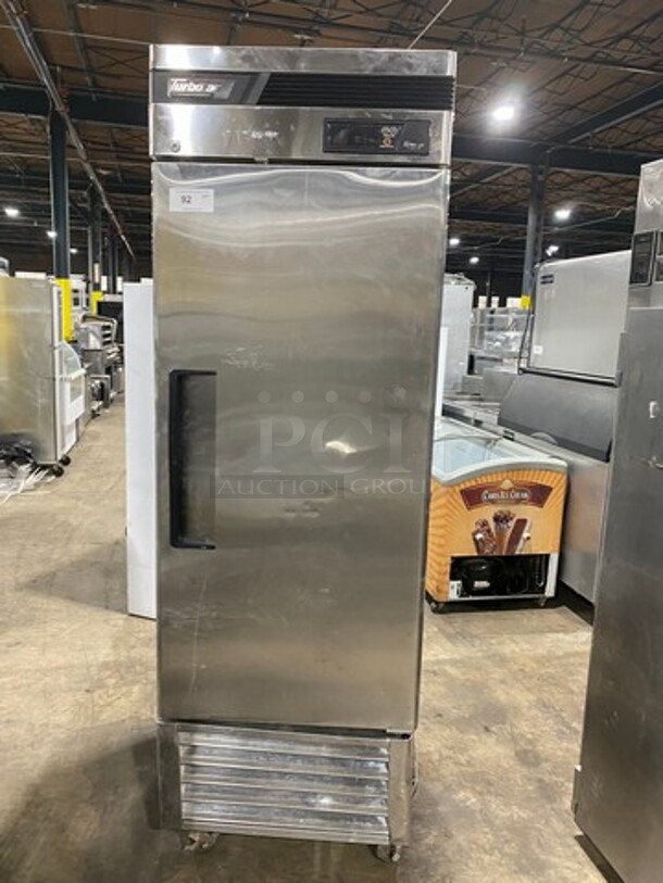NICE! Turbo Air Commercial Single Door Reach In Freezer! With Racks! Solid Stainless Steel! On Casters! Model: TSF23SD SN: DF23011030 115V 60HZ 1 Phase