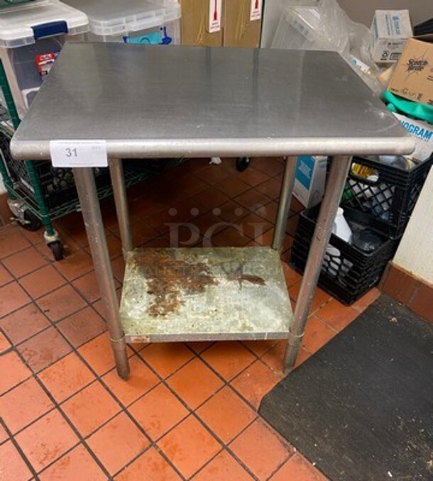 Advance Tabco Solid Stainless Steel Work Top/ Prep Table! With Storage Space Underneath! On Legs! Model: TT240 - Image 1 of 7