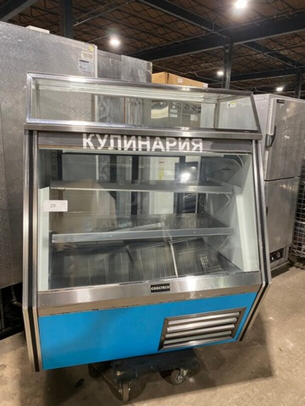 Cool Tech Commercial Refrigerated Deli Display Case Merchandiser! With Slanted Front Glass! With Sliding Rear Access Glass Doors! All Stainless Steel! Model: CMPH48SD SN: 113342 120V - Image 1 of 11