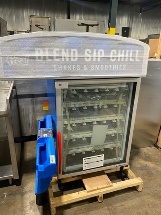 NEW! LATE MODEL! 2021 Minus Forty Commercial Single Door Freezer Merchandiser! With View Through Door! With Drink Racks! On Legs! Model: 11CSGF001C000BLFREALB6 SN: 264865 115V 60HZ 1 Phase - Image 2 of 12