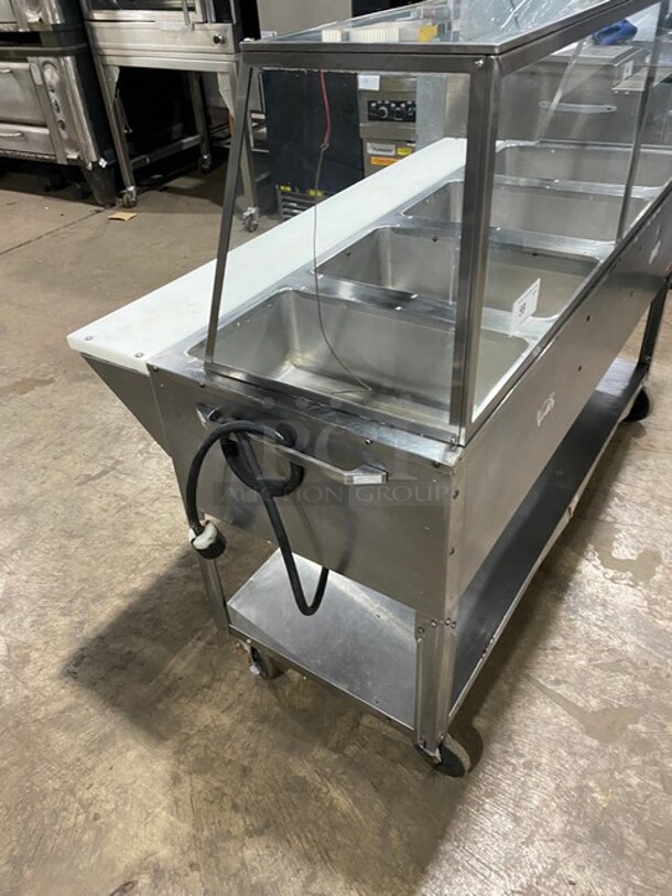 Supremetal 4 Well Electric Steam Table! With Sneeze Guard And Commercial Cutting Board! On Casters! - Image 3 of 11