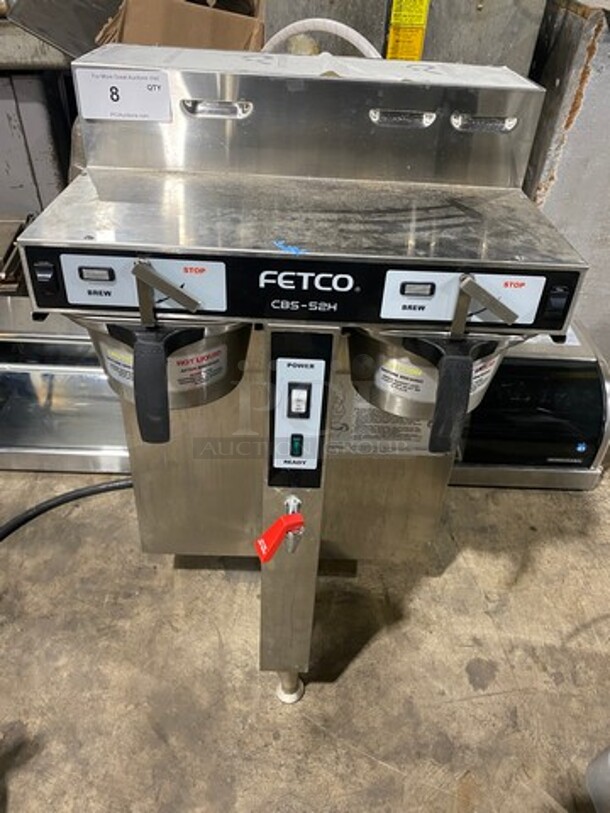 Fetco Commercial Countertop Dual Side Coffee Brewer! All Stainless Steel! On Legs! Model: CBS52H15 SN: 630250125137 120/208/240V 1 Phase