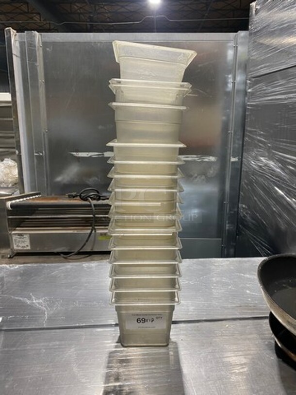 Cambro Clear Poly 1/6x4" Food Containers! 17x Your Bid! - Image 1 of 8