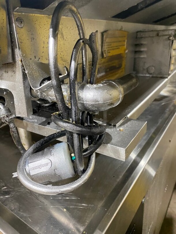 Lang Commercial Countertop Natural Gas Powered Mirror Shine Flat Top Griddle! With Thermostatic Controls! Built In Hood! With Back And Side Splashes! All Stainless Steel! On Legs! MODEL 248SCHENSH SN: GT2480618A  - Image 8 of 8