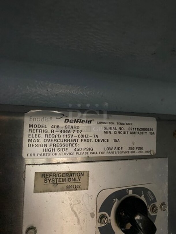 Delfield Commercial Single Door Lowboy/Worktop Cooler! All Stainless Steel! Model: 406STAR2 SN: 0711152000889 115V 60HZ 1 Phase - Image 6 of 8