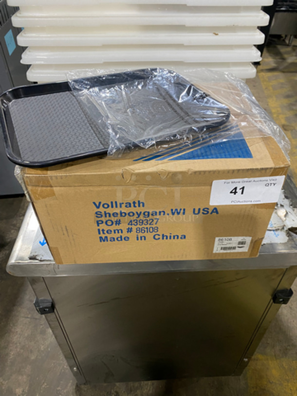 NEW! IN THE BOX! ALL ONE MONEY! 2 DZ Vollrath Black Poly Food Trays! 